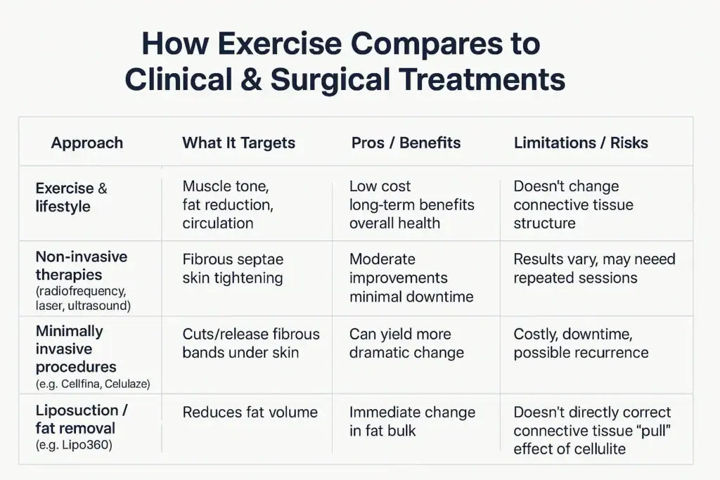 Sculpting Your Bum: Can Toning Exercises Really Reduce Cellulite? 2 How exercise compares to treatments from Lipo 360 Hampshire